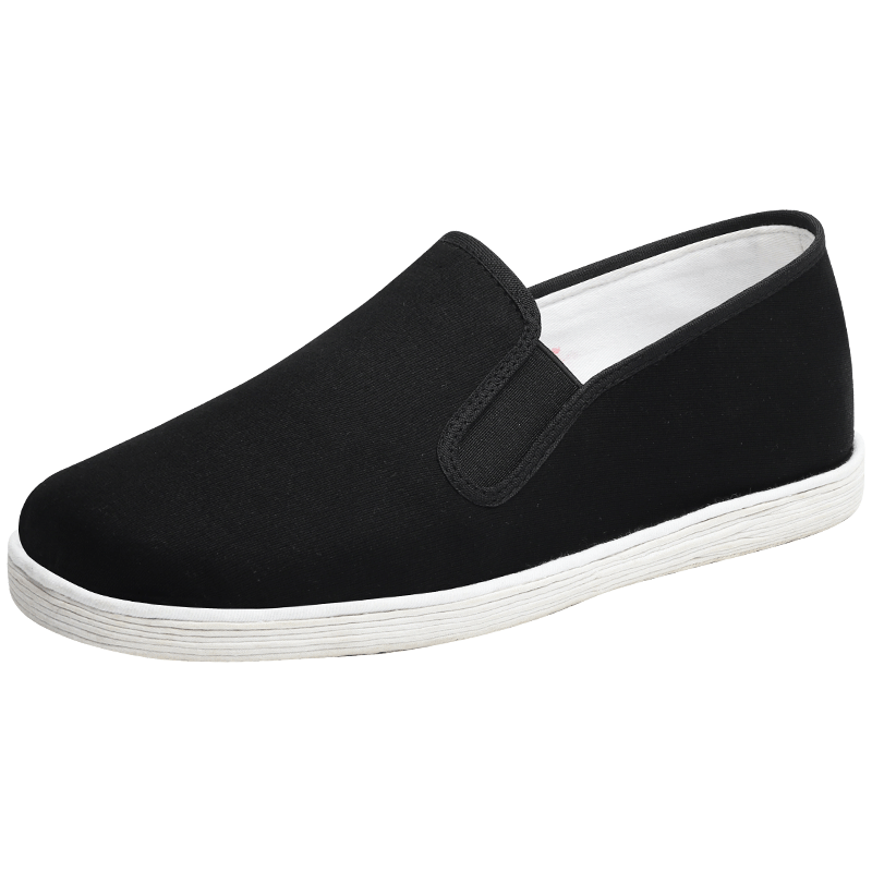 Lifeng Old Beijing Cloth Shoes Men Spring Autumn Breathable Comfortable Handmade Hemp Rope Layered Sole Slip-On Lightweight Casual Shoes Black 43