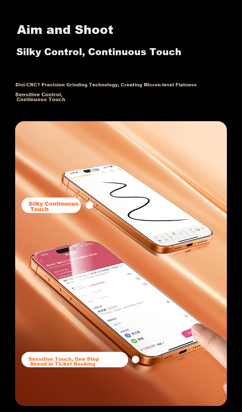 DIVI [Instant Application Dust-Free Case 2 Sets | No Black Border] Suitable for Apple 17 Tempered Glass Screen Protector, IPhone 17 Pro Phone Film, Dust-Proof, Shockproof, Anti-Fingerprint, Ultra-Thin Full Coverage Protective Film 14