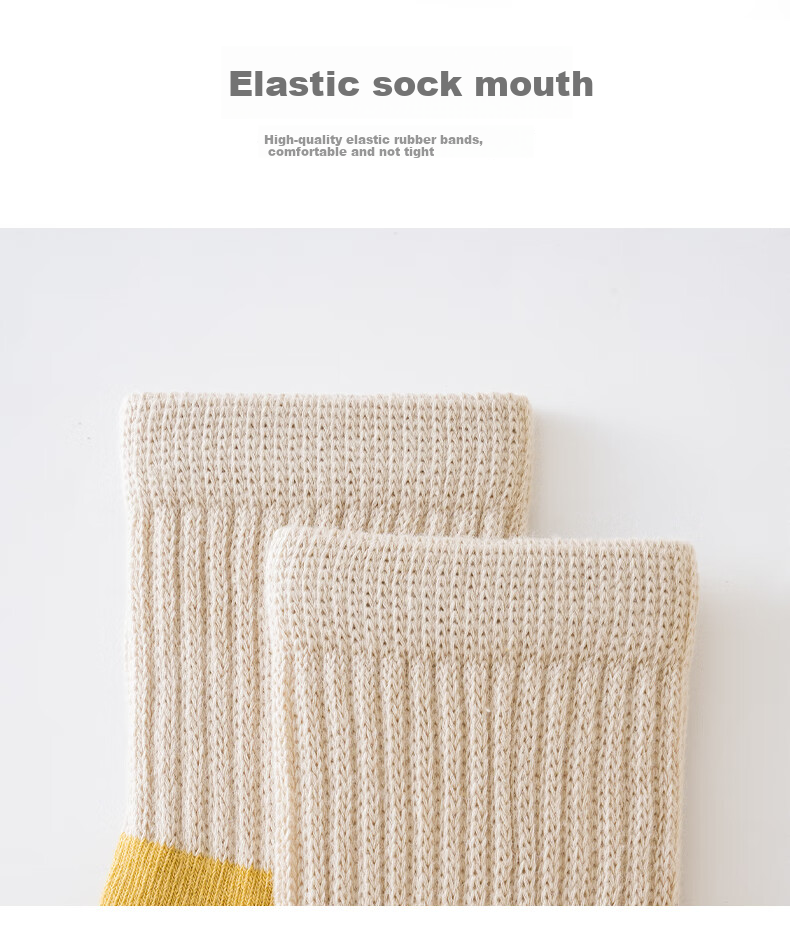 Five Cotton Children's Socks Autumn and Winter 25 New Combed Cotton Children's Mid-tube Socks Color-block Boneless Newborn Socks Class A 7