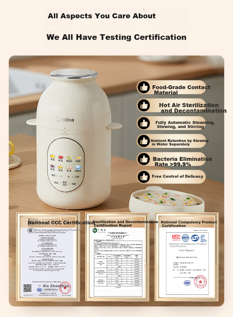 Midea Food Processor, Baby Food Maker, All-In Multifunctional Automatic Infant Rice Paste Maker, Home Use High-Speed Blender for Filling And Grinding MJ-HJX31 2