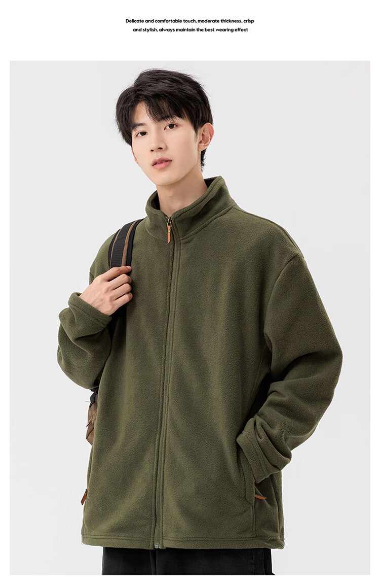 JEEP SPIRIT Men's Fleece Jacket Autumn Winter Casual Outdoor Jacket 2438 Gray M 4