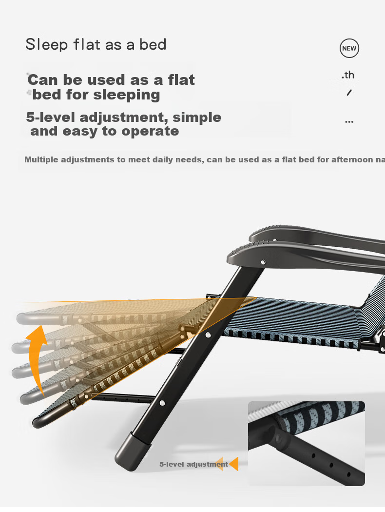 Nanjiren Folding Bed Lounger, Folding Chair, Office Nap Chair with Thick Breathable Cotton Pad 3