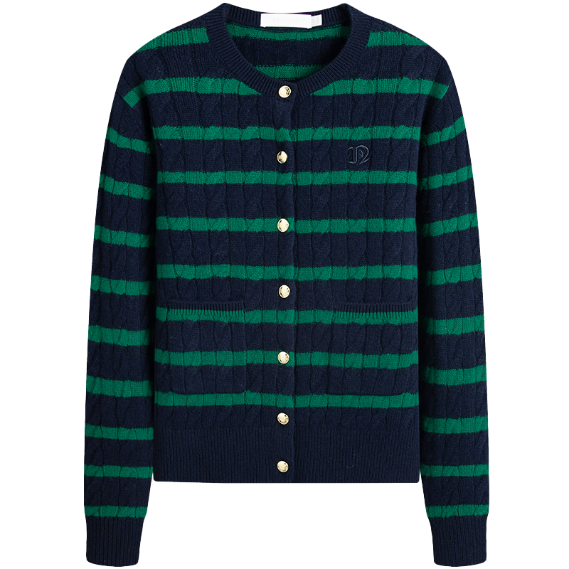 Navikail [Celebrity Style] Italy Small Sailboat Women's 25 New Full Wool Knit Cardigan Jacket 2334095501