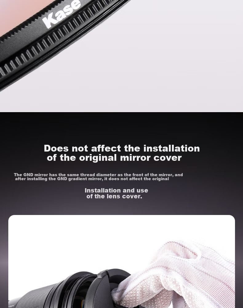 Kase GND0.9 Graduated Filter, 58mm, Soft Gradient Filter, Multi-Coated Glass, Sunrise And Sunset Photography, Balance Light Ratio, AGC 7