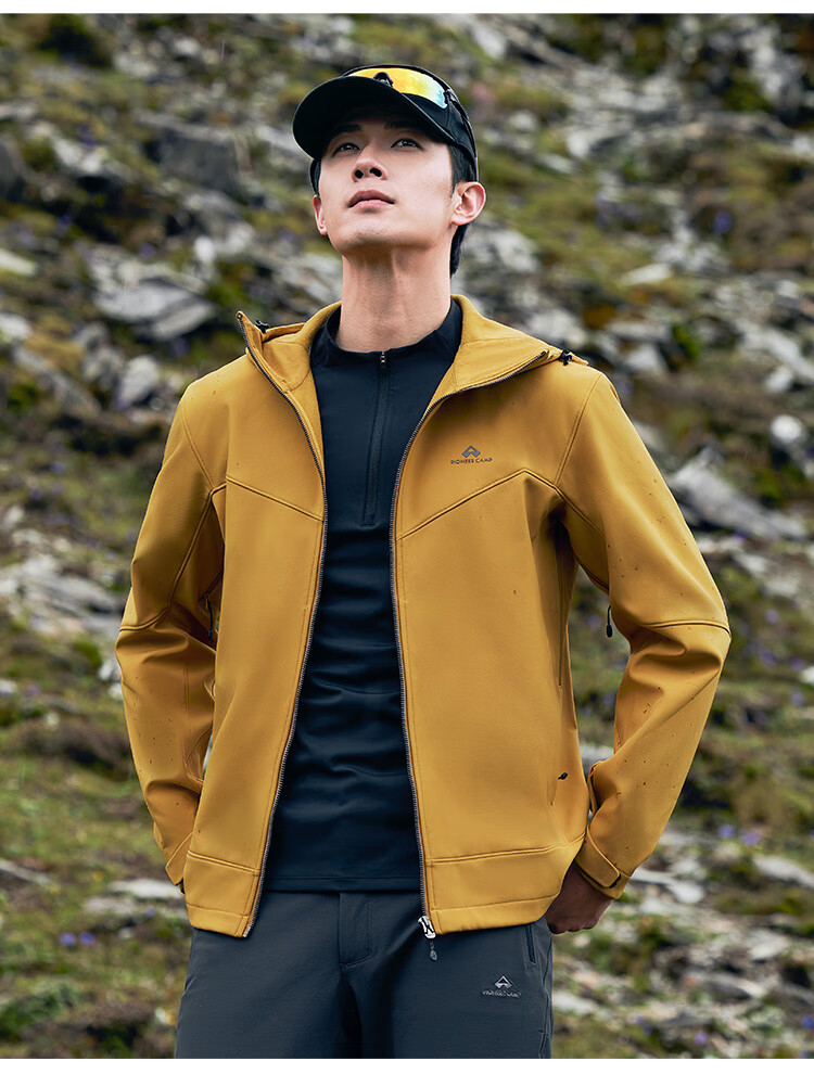 Pioneer Camp Seal Softshell Jacket Men Outdoor Travel Hiking Spring Autumn Windproof Waterproof Hooded Warm Sports Coat 11