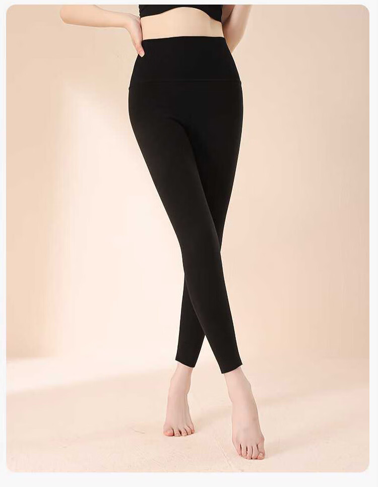 Caiyue High Waist Tummy Control Thermal Pants for Women, German Velvet Silk with Down Insulation, Waist Shaping Fleece-Lined Leggings for Autumn and Winter 4