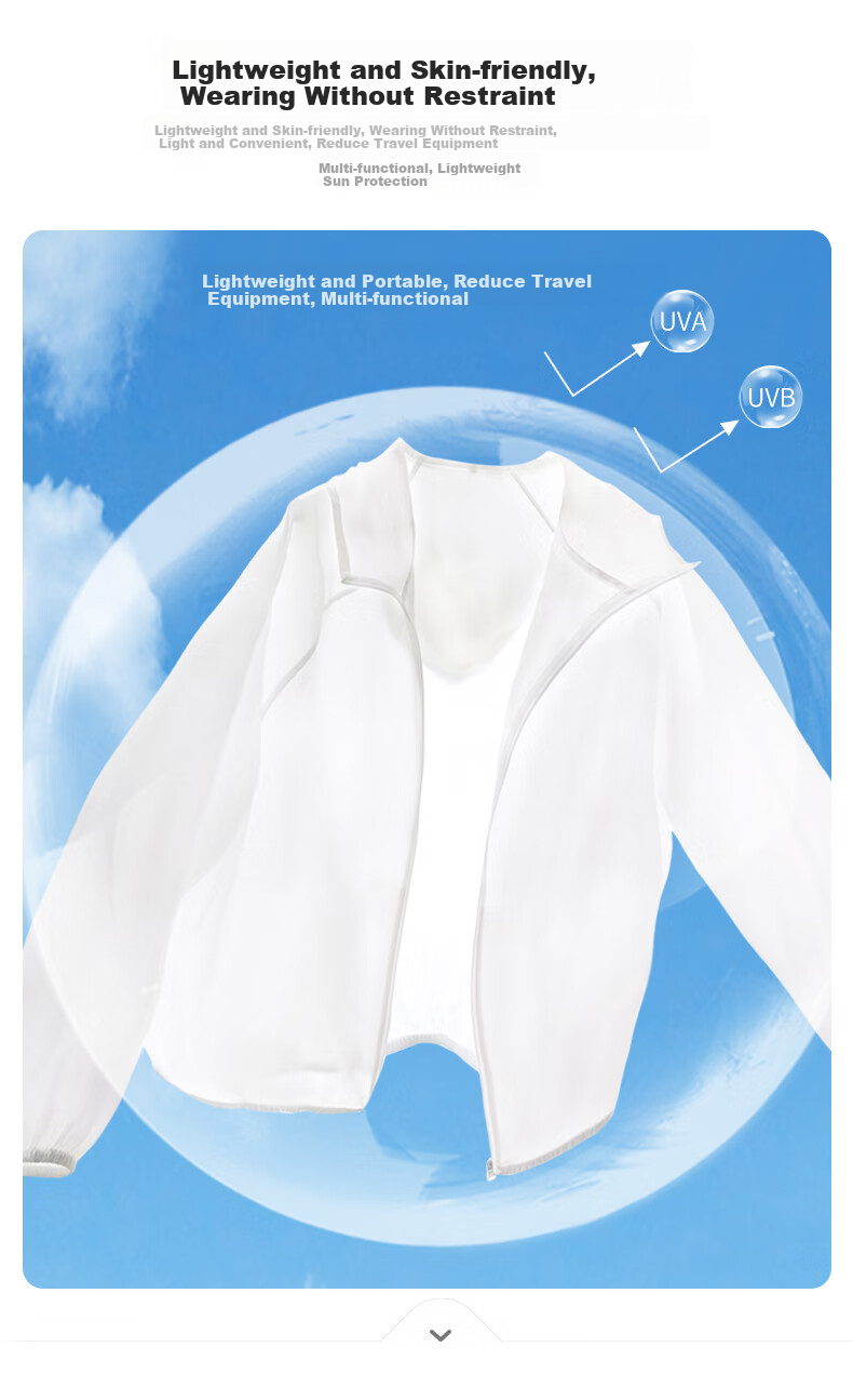 Baleno UPF50+ Cooling Hooded Sun Protection Jacket for Women, 2026 Summer New Lightweight Breathable UV-Resistant Top Coat 10