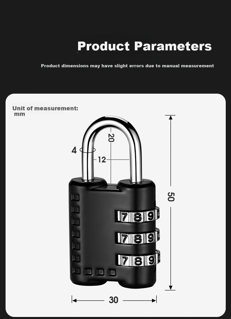 IGear Four-Digit Combination Padlock, Large Outdoor Waterproof Rust-Resistant Metal Lock, Tool Box Luggage File Cabinet Mechanical Lock 8