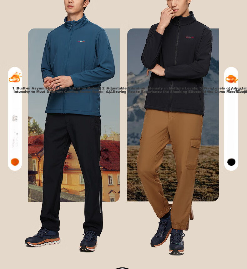 NORTHLAND Soft Shell Jacket for Men, Outdoor Windproof And Water-Resistant Warm Coat NXJCH5509E Black 180 3