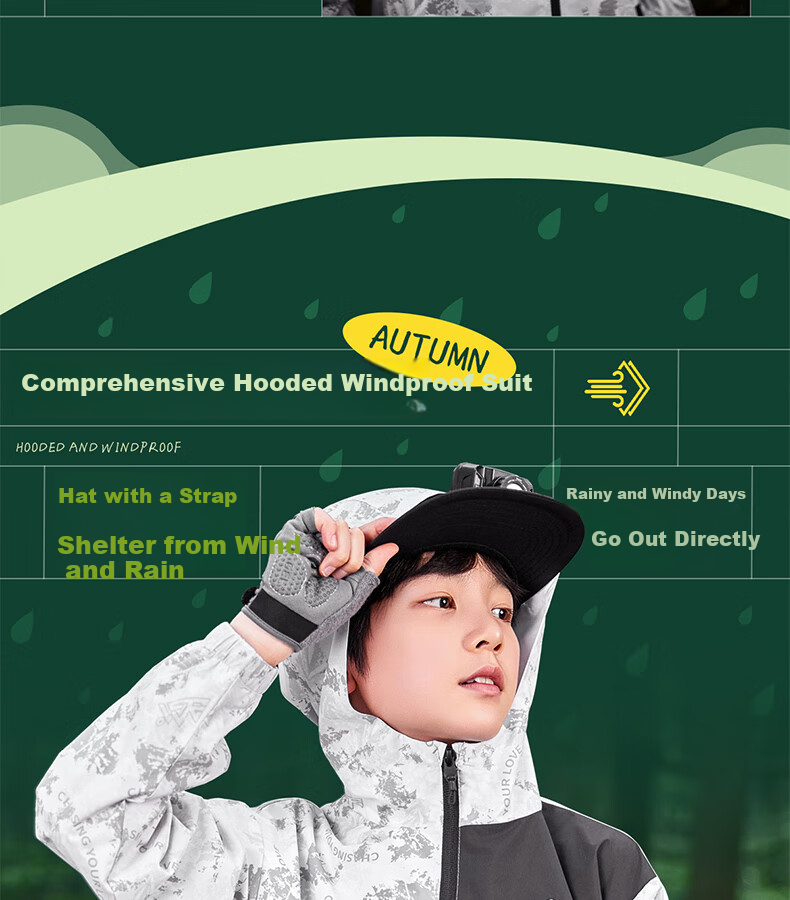 361° Children's Clothing, Boys' Windproof And Waterproof Sports Outdoor Woven Thin Jacket, Autumn Season, for Older Children, Gray, Size 165 4
