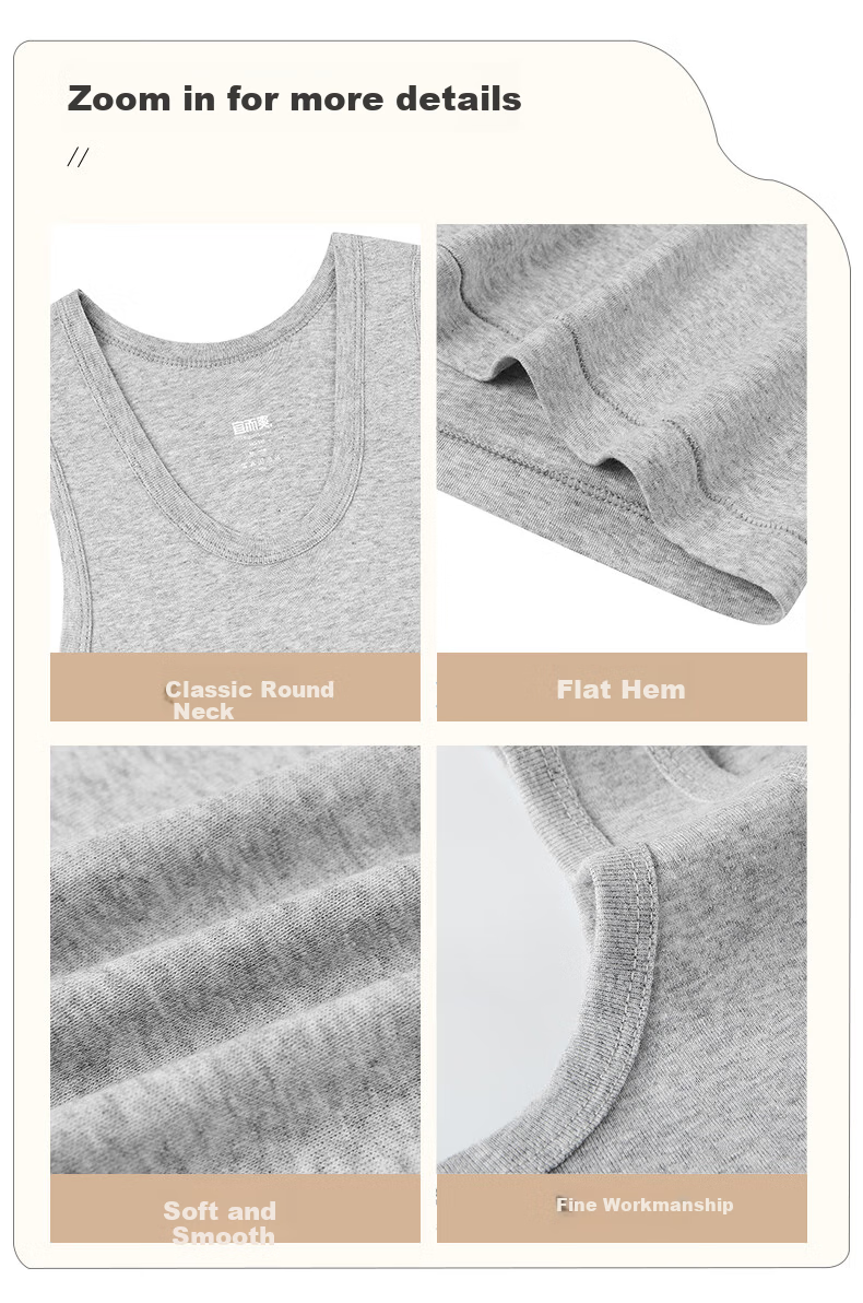 Comfortable and Cool Men's Ribbed Cotton Sports Undershirt Set of 3 8