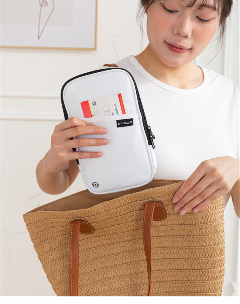 Bona Cloud Crossbody Travel Passport Bag Anti-Theft RFID Boarding Pass Document Organizer Neck Hanging Card Holder Large Capacity Phone Bag 18
