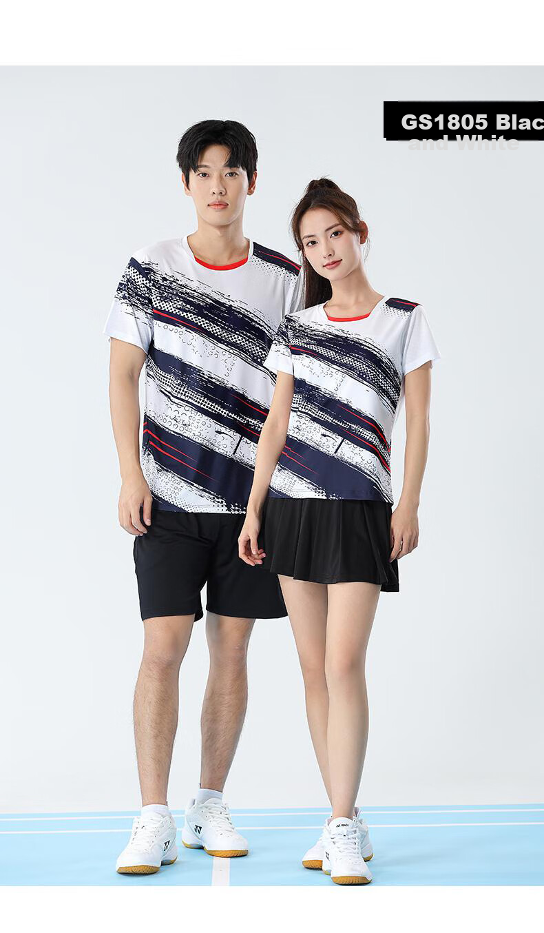 Gaoshouruyun SO MANY VIPS Badminton Customized Set, Men's And Women's Jersey, Breathable Short-Sleeve Tennis Outfit GS1802-W Women's 11