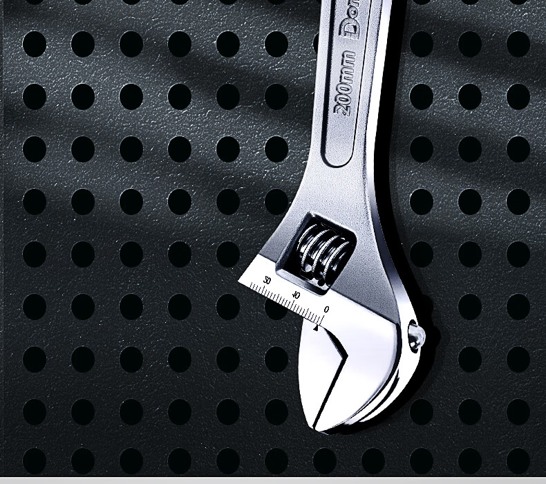 Dongcheng Thickened Light Handle Adjustable Wrench Professional Multi-Function Open-End Light Handle Wrench 6 Inch 16