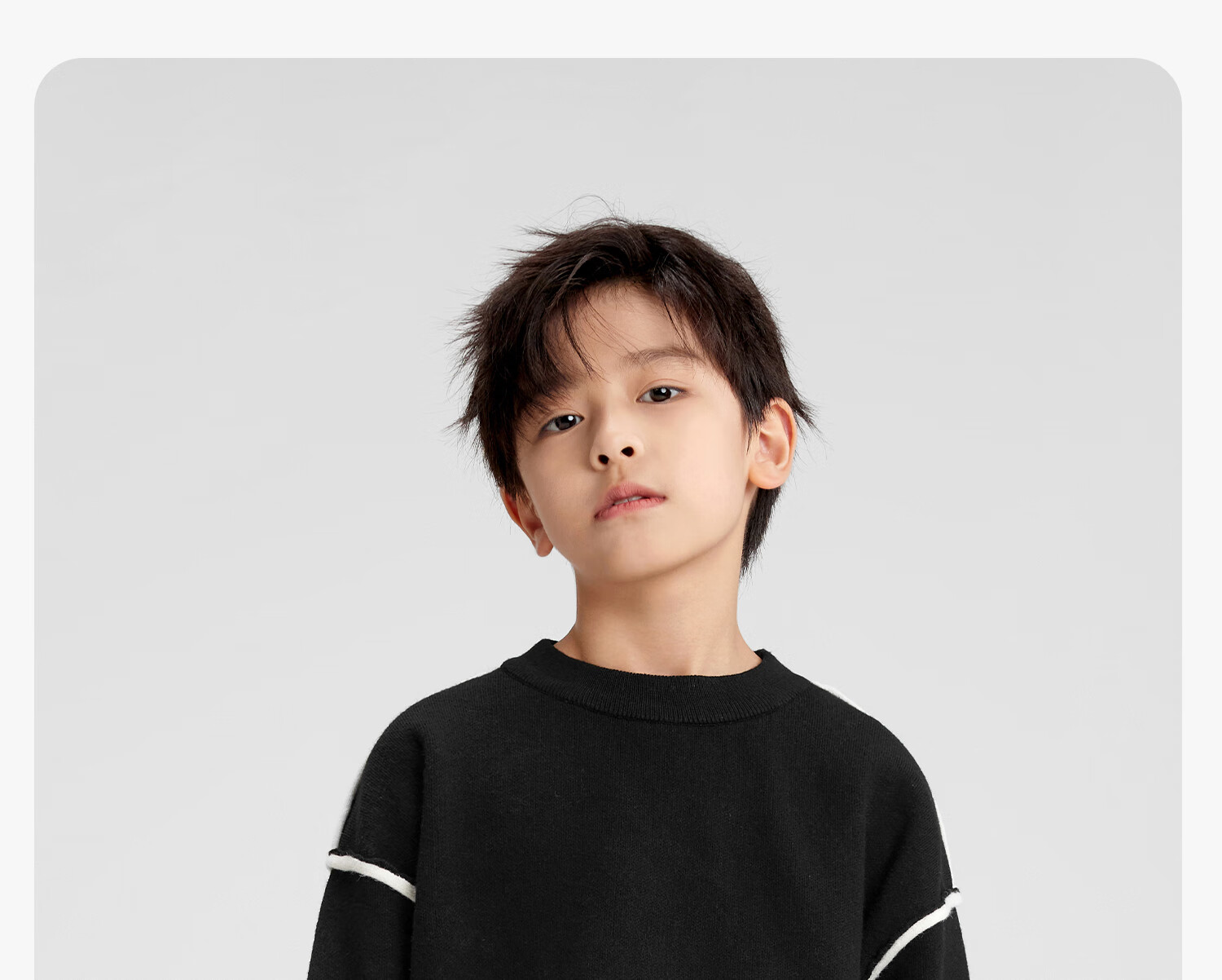 Zuo Xi Boys Sweater Winter 2025 New Children's Pullover Knitwear Imitation Cashmere Black 140cm 15