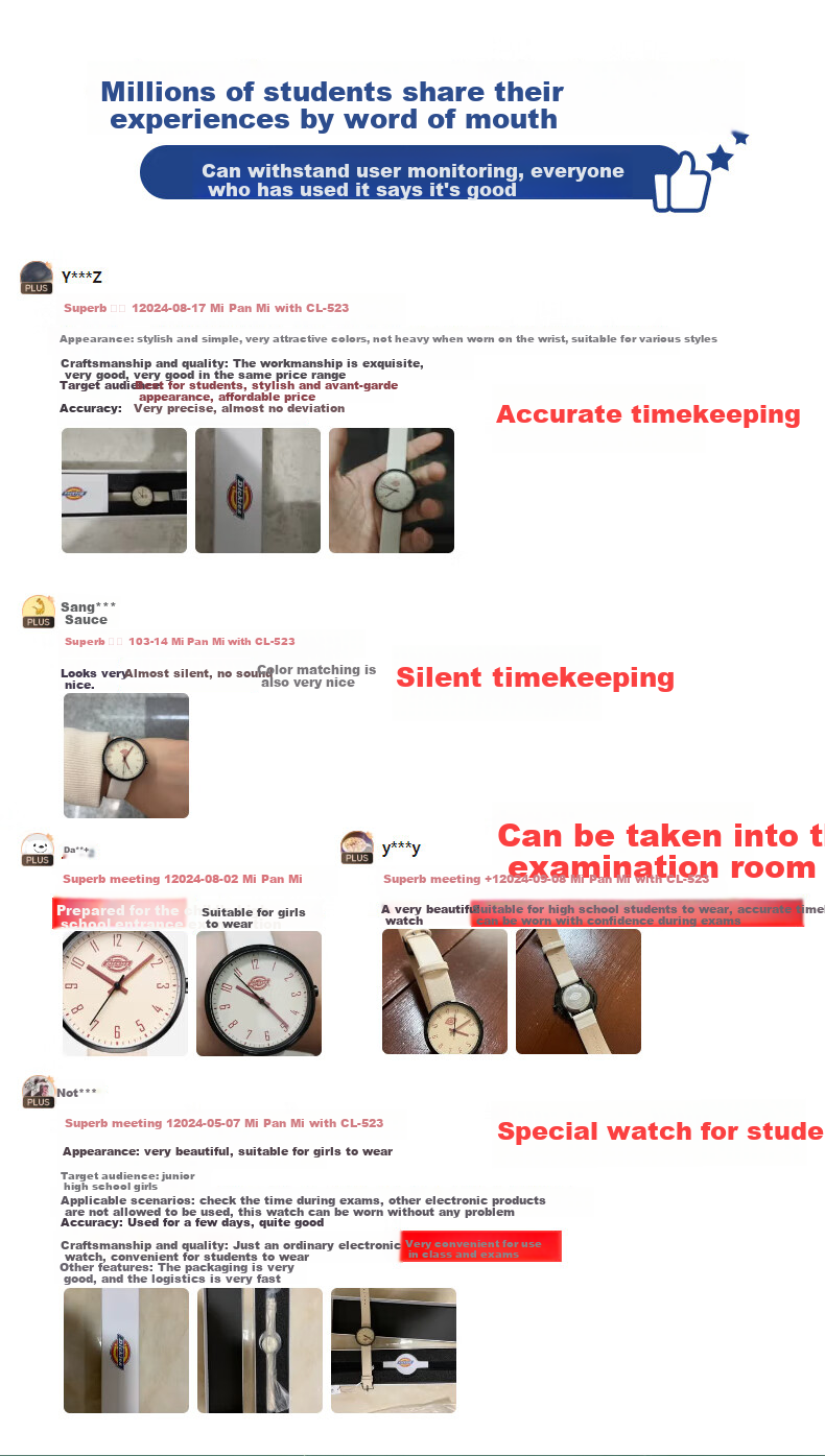 Dickies Student Watch for Female High School And Middle School Students, Exam Watch, Sports Waterproof Quartz Watch, Beige Girls' Birthday Gift 535 1