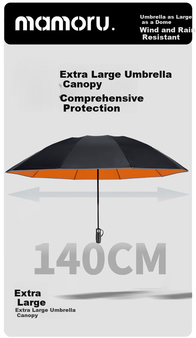 MAMORU Fully Automatic 10-Rib Reverse Umbrella, Upgraded Dual-Use for Sun And Rain Protection with UV Protection, Large Double-Person Portable Umbrella 2