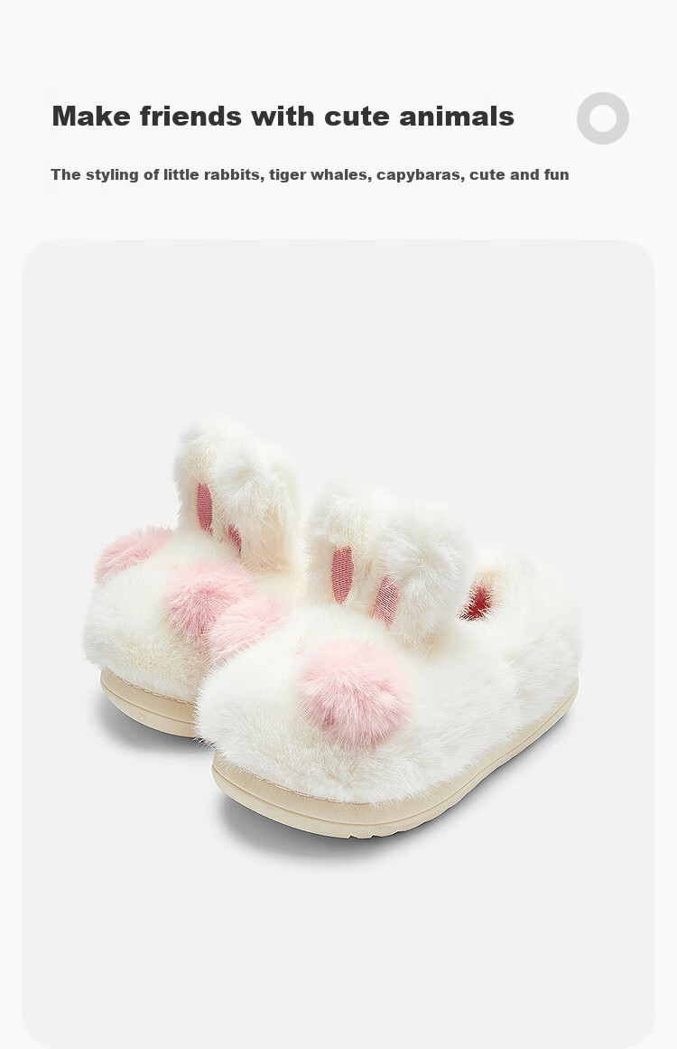 BALABALA Children's Cotton Slippers for Boys And Girls, Baby Home Shoes with Heel Covers, Autumn And Winter Cotton Shoes, Animal Design, 208425141227 13