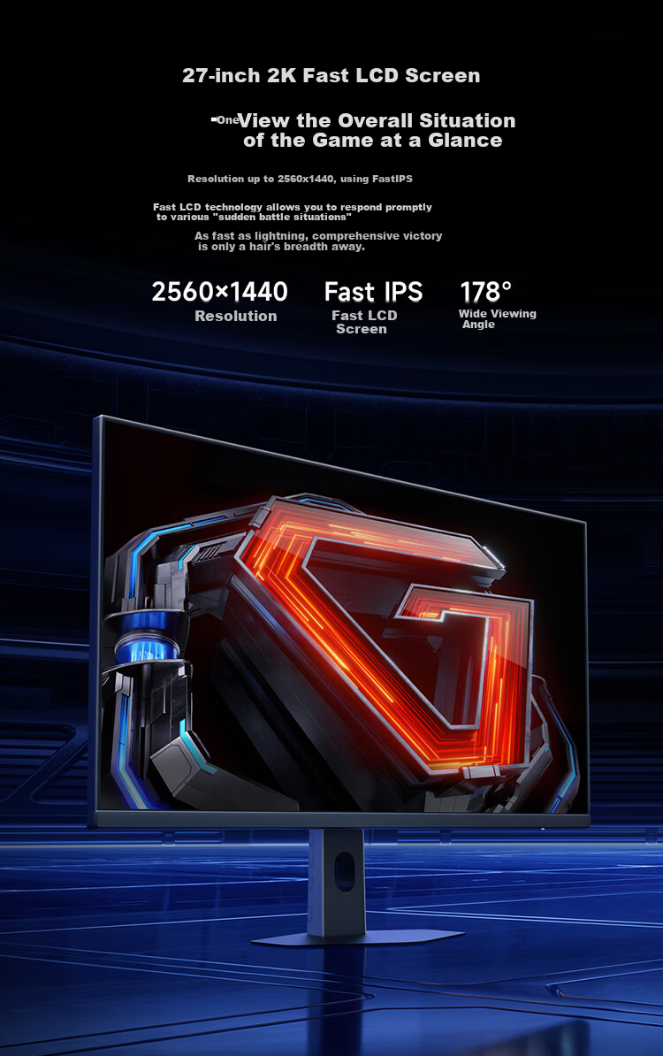 MI Redmi 27-Inch 2K Gaming Monitor, 200Hz HDR400, Fast LCD Display G27Q 2026 Model 3