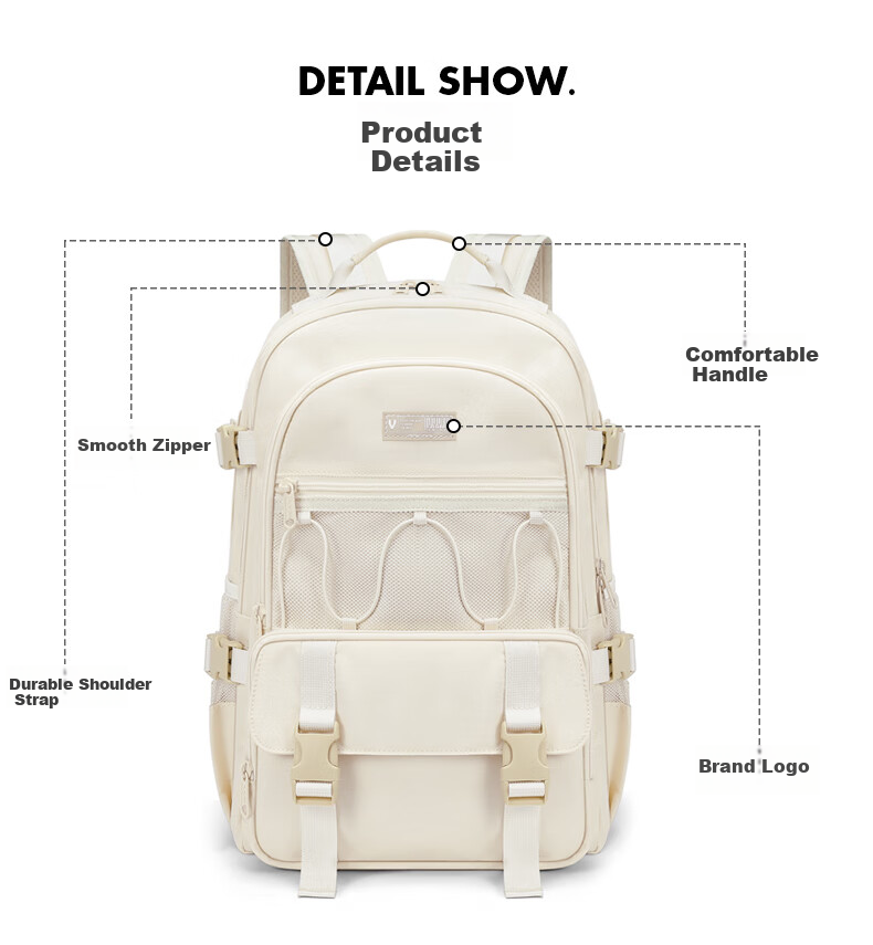 V.NINE Middle And High School Student Backpack for Boys And Girls, Large Capacity Pain Bag for Grades 4-6 Students, 14/15-Inch Laptop Bag 18