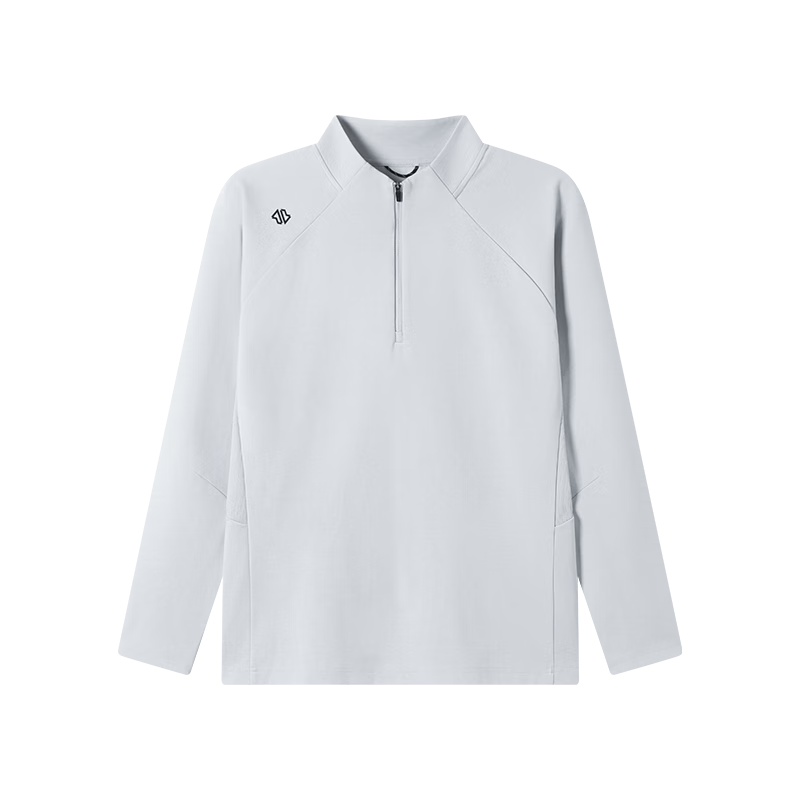 JD Jingzao Men's Spring Half-Zip Long Sleeve T-Shirt Quick-Dry Sweatshirt Base Layer Fitness Training Shirt Gray S