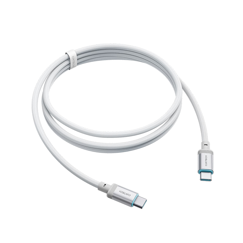 CUKTECH Type-C Charging Cable 240W 6A High Power Braided Fast Charge for Apple iPhone 17/iPad Xiaomi Huawei Smartphones Laptops 2m White