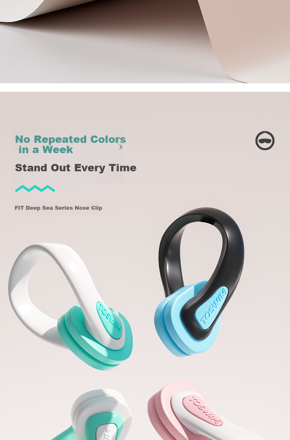 TOSWIM Swimming Nose Clip, Professional Adult Diving Anti-Choking Waterproof Non-Slip Nose Clip, Water Green Snorkeling 7