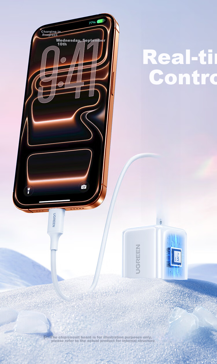UGREEN 30W Charger GaN Adapter Compatible with Apple IPhone 18 Pro Max/17 Duo/16 DJI, PD20/27W Fast Charging for Phones, IPad, Type-C Quick Charge Plug 15