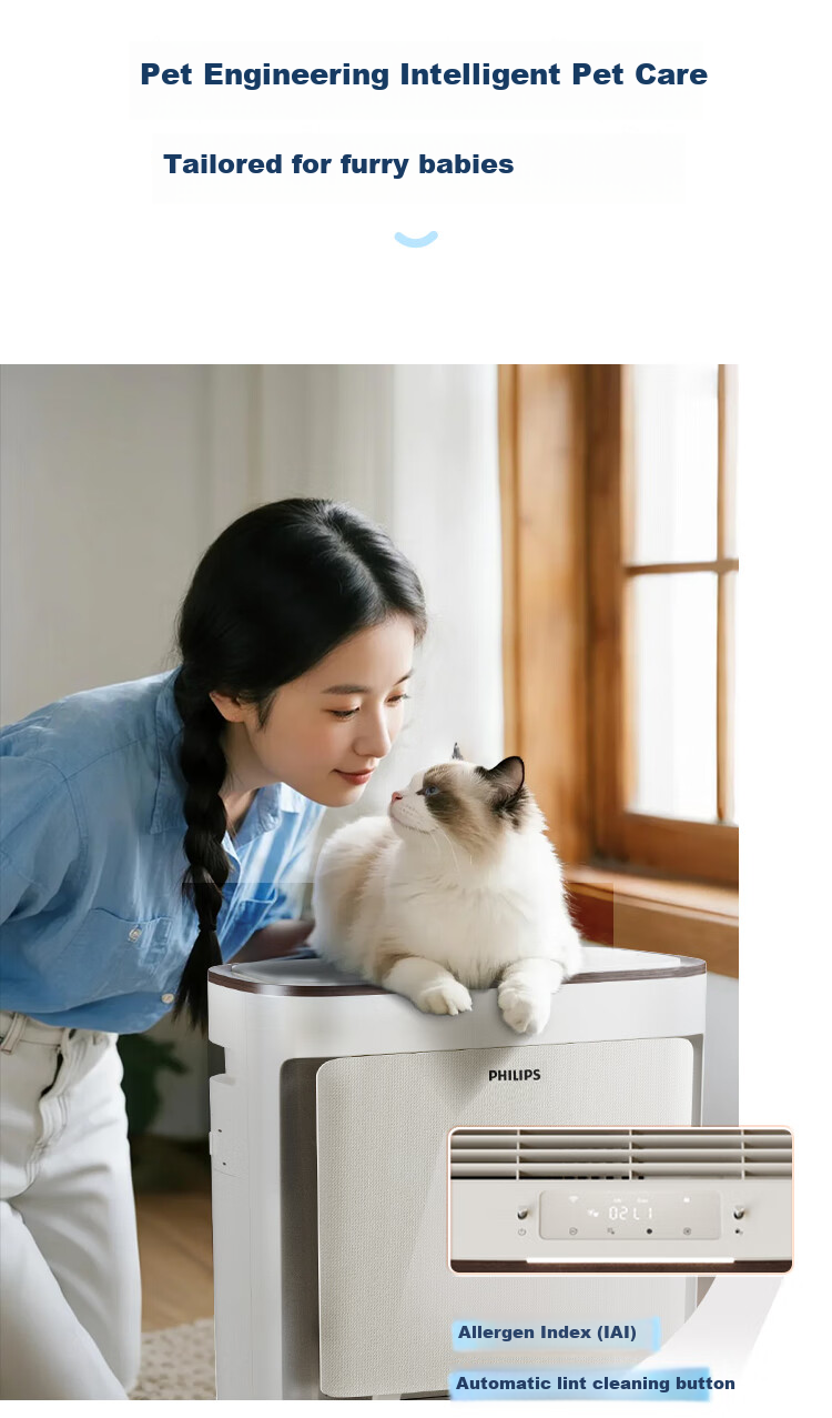 PHILIPS Pet Air Purifier for Home Use, Cat And Dog Hair Remover, Formaldehyde Removal, Bacteria Elimination, Odor Elimination, Allergen Removal, Dust Removal AC3680 Four-Legged Pet Gift 10