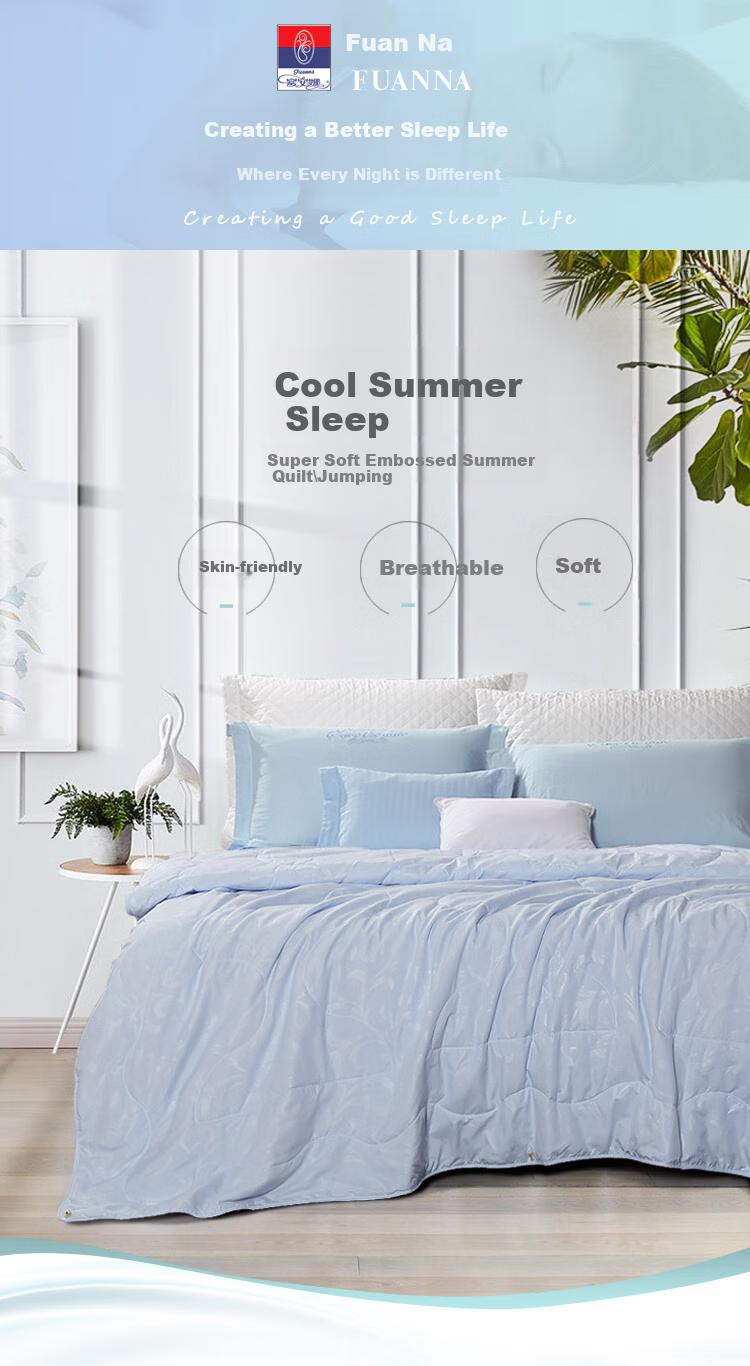 FUANNA Summer Cooling Quilt, Washable Double-Size Air Conditioning Blanket, No Duvet Cover Needed, Lightweight Summer Quilt 2.5 Jin (1.25 Kg), 203x229cm 1