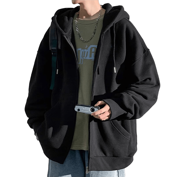GLM Hoodie Jacket for Men, Spring And Autumn Season, Loose Casual Knitted Cardigan, Sports Jacket, Gray, XL