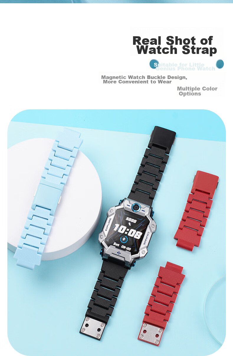Watchbond Compatible with Xiaotiancailiao Children's Smartwatch Z9 Strap, Z10/11/Z8A/Z7 Magnetic Clasp, Q2A/Z6 Peak Edition, Smart Student Youth Version Z5A/Z3/Z1 Extended Chai 17