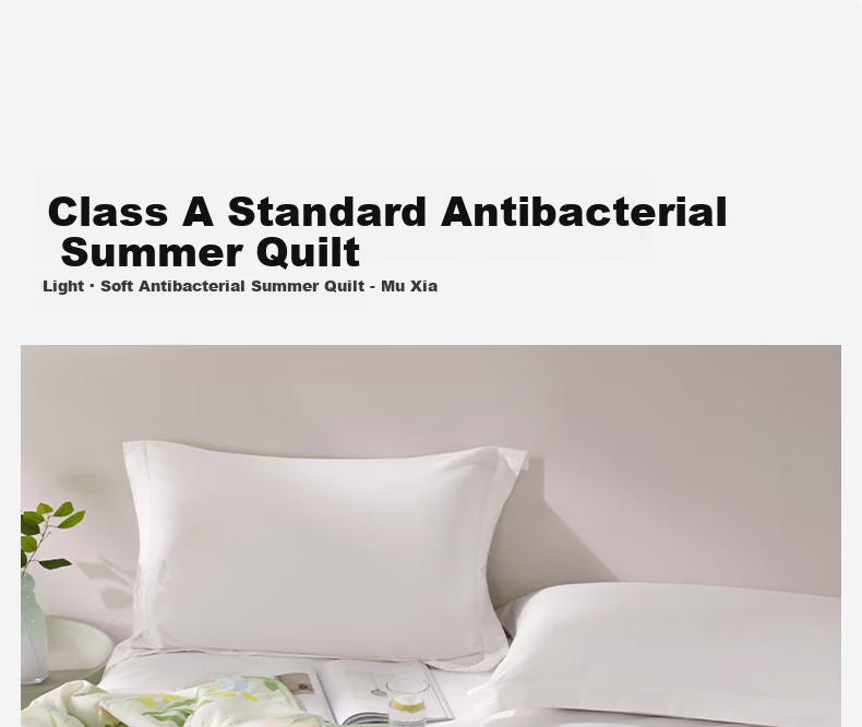 LOVO Luolai Home Textiles Class A Antibacterial And Anti-Mite Fiber Quilt Summer Comforter Air Conditioning Quilt 220*240cm Gree 1