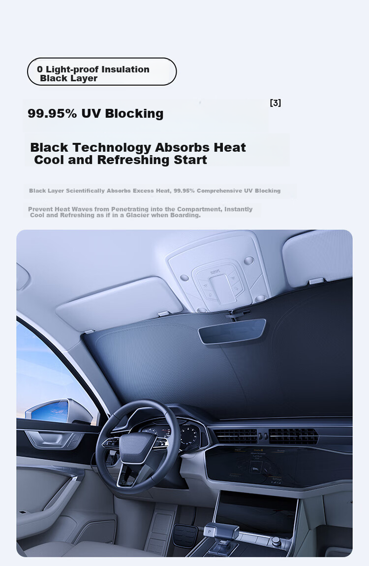 BASEUS Car Sunshade, Front Windshield Sun Protection, Heat Insulation, Windproof Glass Shade, Interior Sun Umbrella Blocker, 2026 New Model 13
