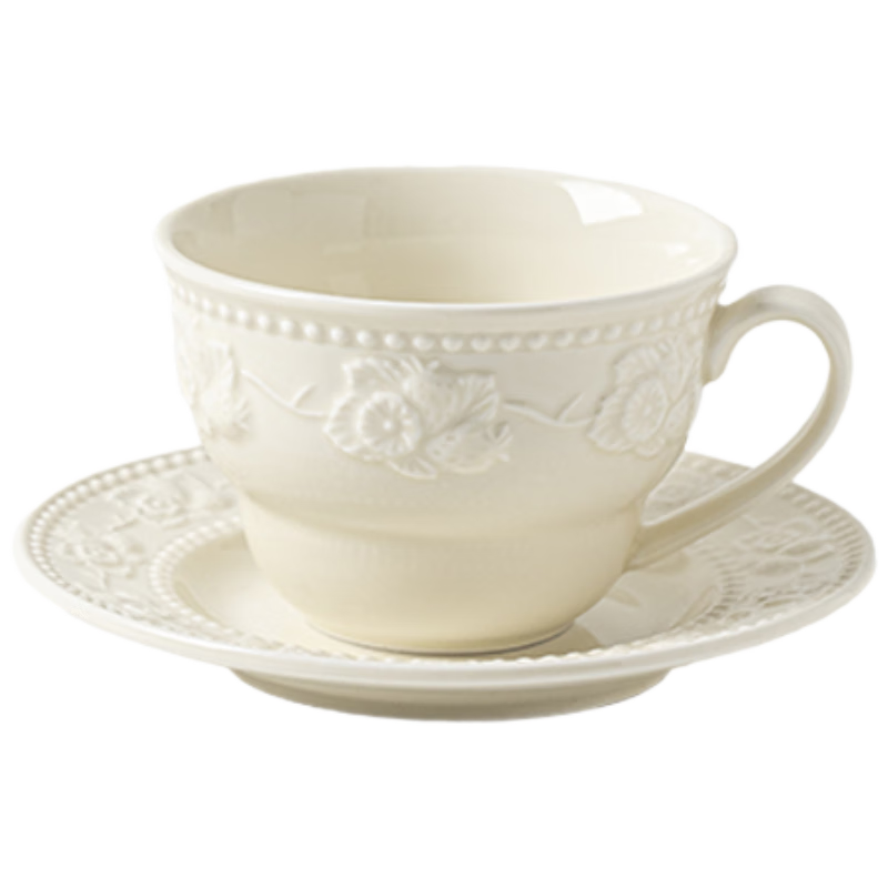 JD Jingzao Coffee Cup Set Rococo Strawberry Coffee Cup 270ML Gift Box Breakfast Red Tea Milk Cup