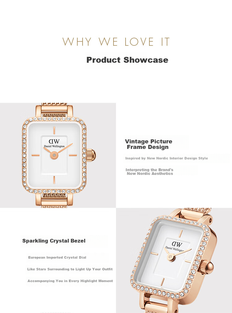 Daniel Wellington DW Women's Vintage Star Ring Small Square Quartz Watch Gift Box Birthday Present for Girlfriend DW731 6