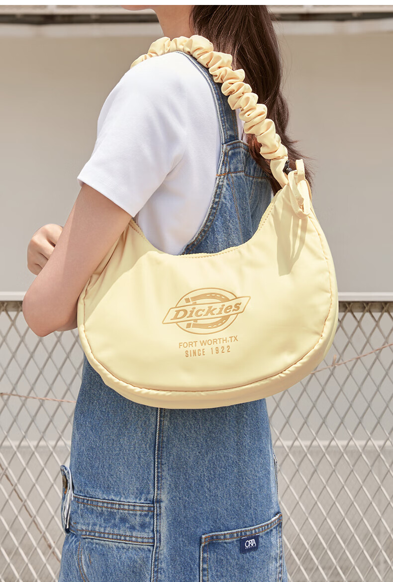Dickies Women's Shoulder Bag Cloud Bag Sports Commuter Underarm Crossbody Travel Large Capacity Dumpling Bag Graphite Black 17