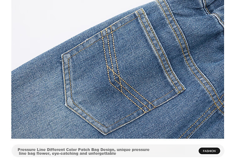 Duoduojia Boys' Jeans, Spring And Autumn Style, Versatile Fashion Casual Pants, Children's Soft Washed Loose Long Trousers 4