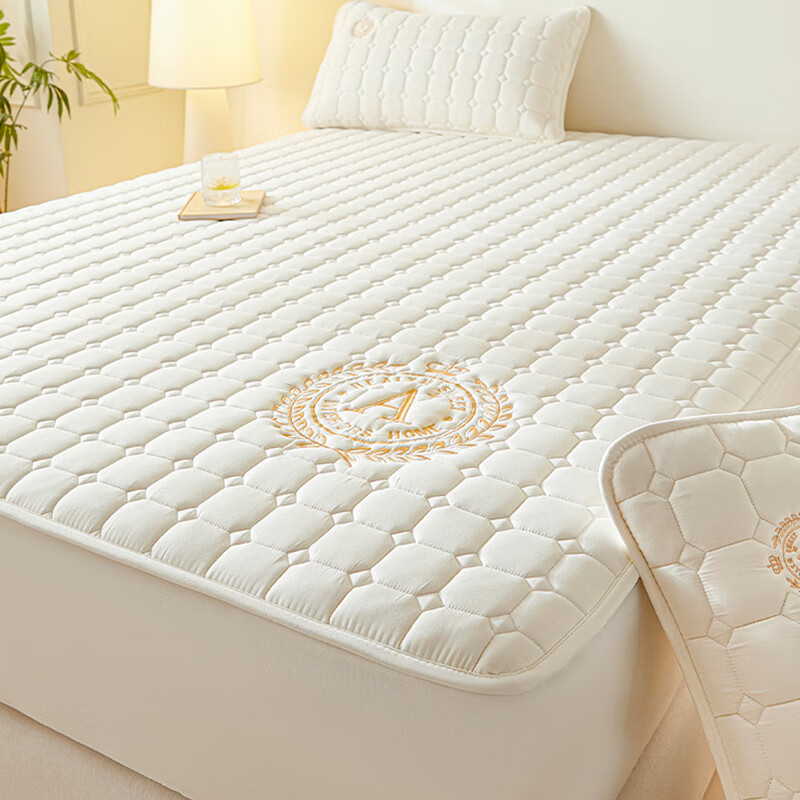 Hodo Class A Waterproof Fitted Sheet, 1.8m X 2m Mattress Protector Cover, Bed Cover with Quilted Lining, Urine-Proof Pad, Fully Enclosed Bed Sheet, White