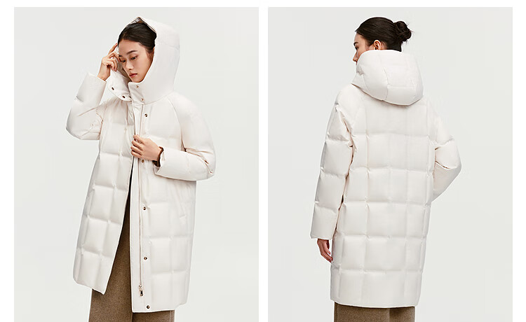 BOSIDENG 25-Year Winter Women's Thickened Hooded Loose Mid-Length Business Versatile Mall-Style Down Jacket 6