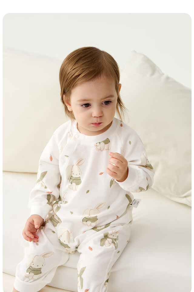 TONGTAI Baby Romper Spring And Autumn Pure Cotton Newborn Onesie for Boys And Girls, Baby Clothes Bodysuit Pajamas Coffee Color 59cm 12