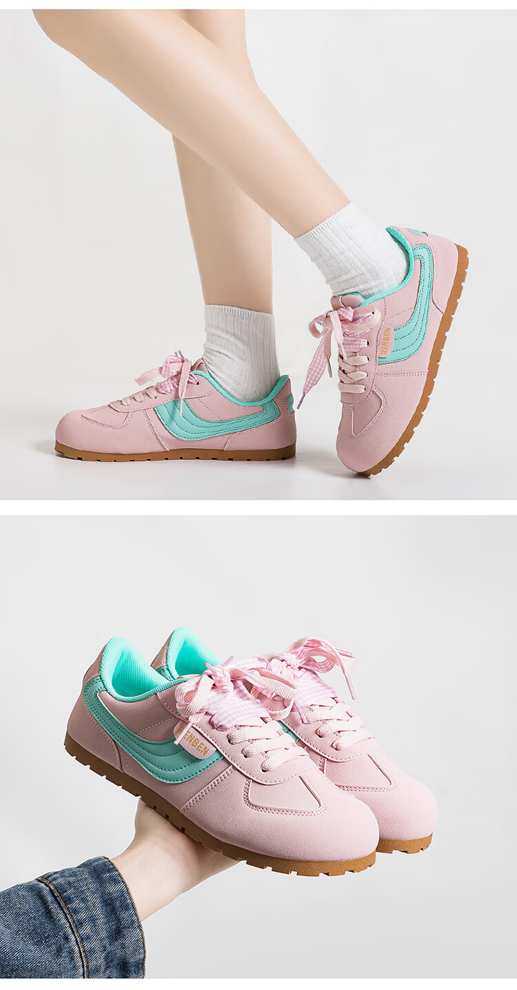 RENBEN 2026 Spring New Original INS Style German Training Shoes Dopamine Color Sweet German Training Shoes Fashion Ultra-Soft Sneakers 10