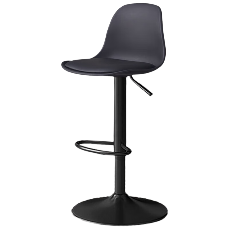 Jingcai Adjustable Bar Stool with Backrest High Stool for Home Black Round Base Model JBY08