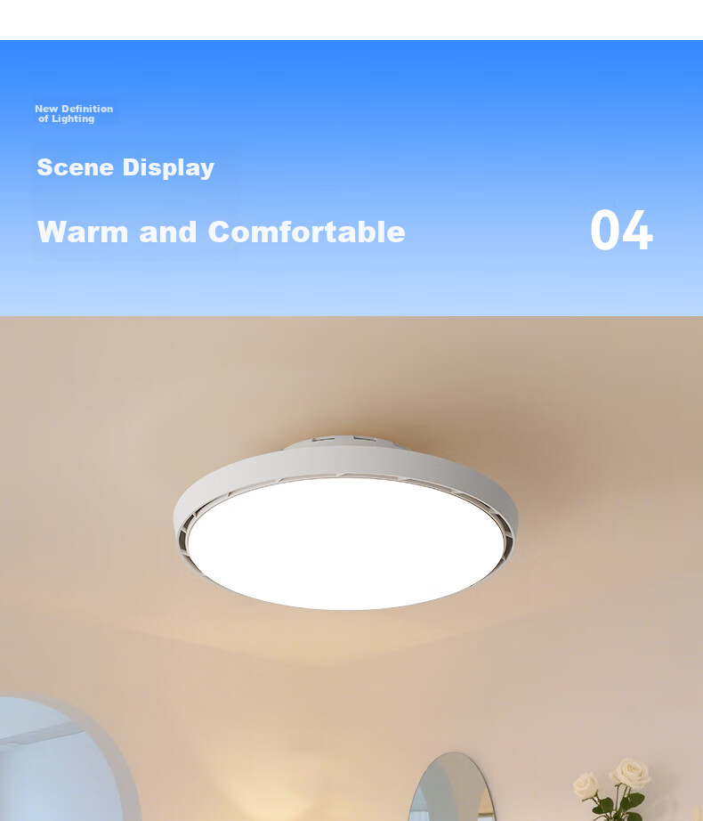 HSOS AI Voice-Controlled Smart Invisible Fan Light for Bedroom And Dining Room, Ceiling-Mounted Quiet Variable-Speed Electric Fan Pendant Light 38