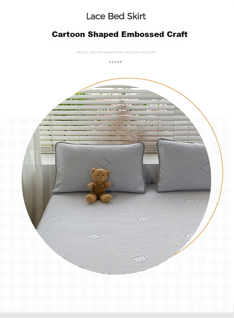 Wuyinliangpin Class A Cooling Ice Bean Bedding Set of Three Pieces, 160*230cm Single Bed Cover, Mattress Protector, Protective Cover 9