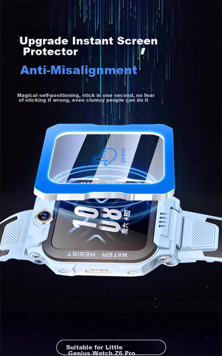 Xuanyi [2 Pieces Quick Application Screen Protector] for Xiaotianc Z6Pro Tempered Glass Film, Youth Edition Z6A/Z6S/Z6D Protective Film, Z6p Children's Phone Watch Protective Film, Protective Case, Protective Cover 1
