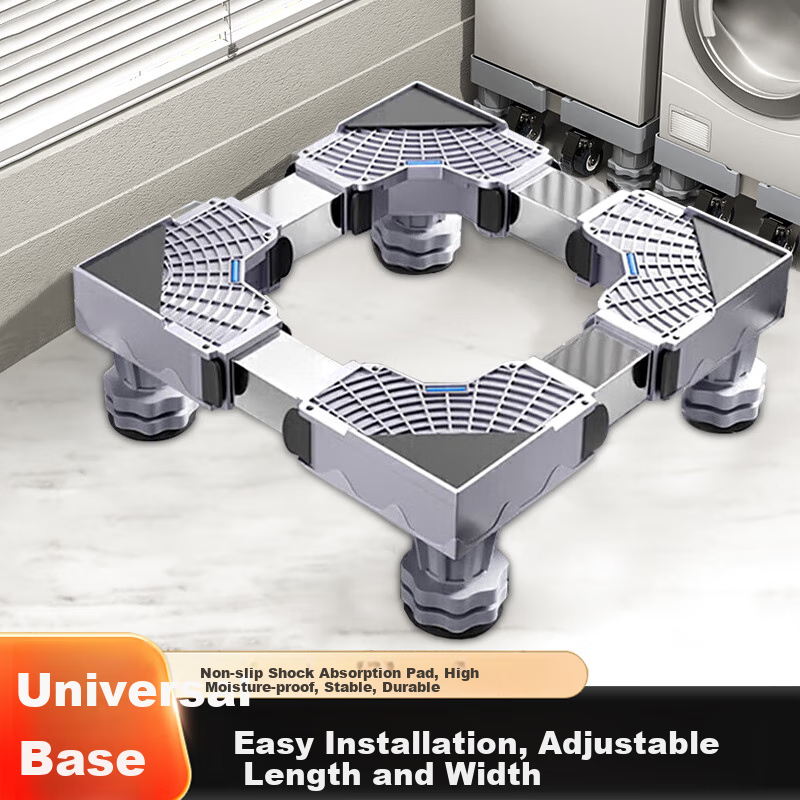 Jingjiayi Washing Machine Stand Base, Anti-Slip And Anti-Vibration Foot Pads, Movable Universal Wheels, Height-Increasing Bracket
