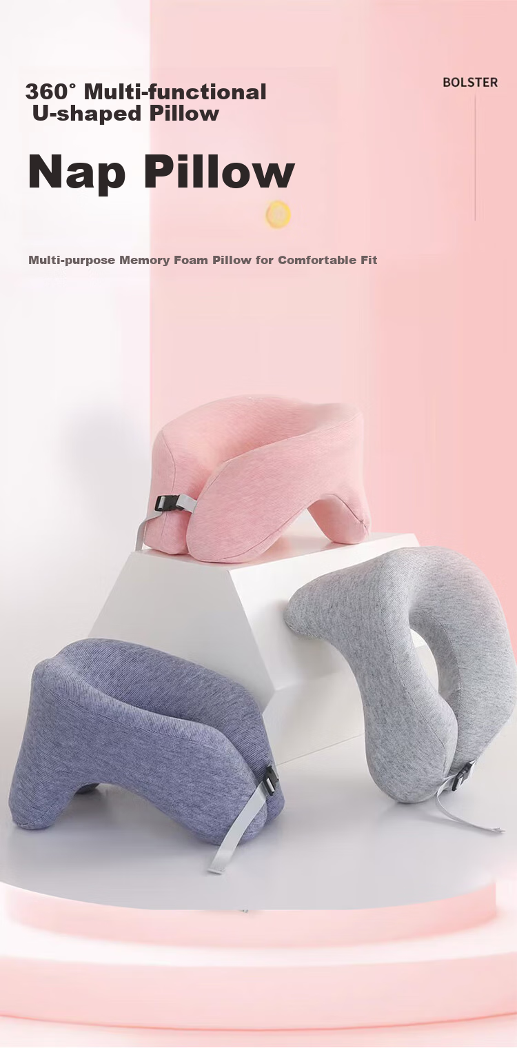 Yalu U-Shaped Pillow, Nap Pillow for Office Lunch Break, Memory Foam Neck Support Pillow, Portable Travel Cushion for Airplane Trips 1