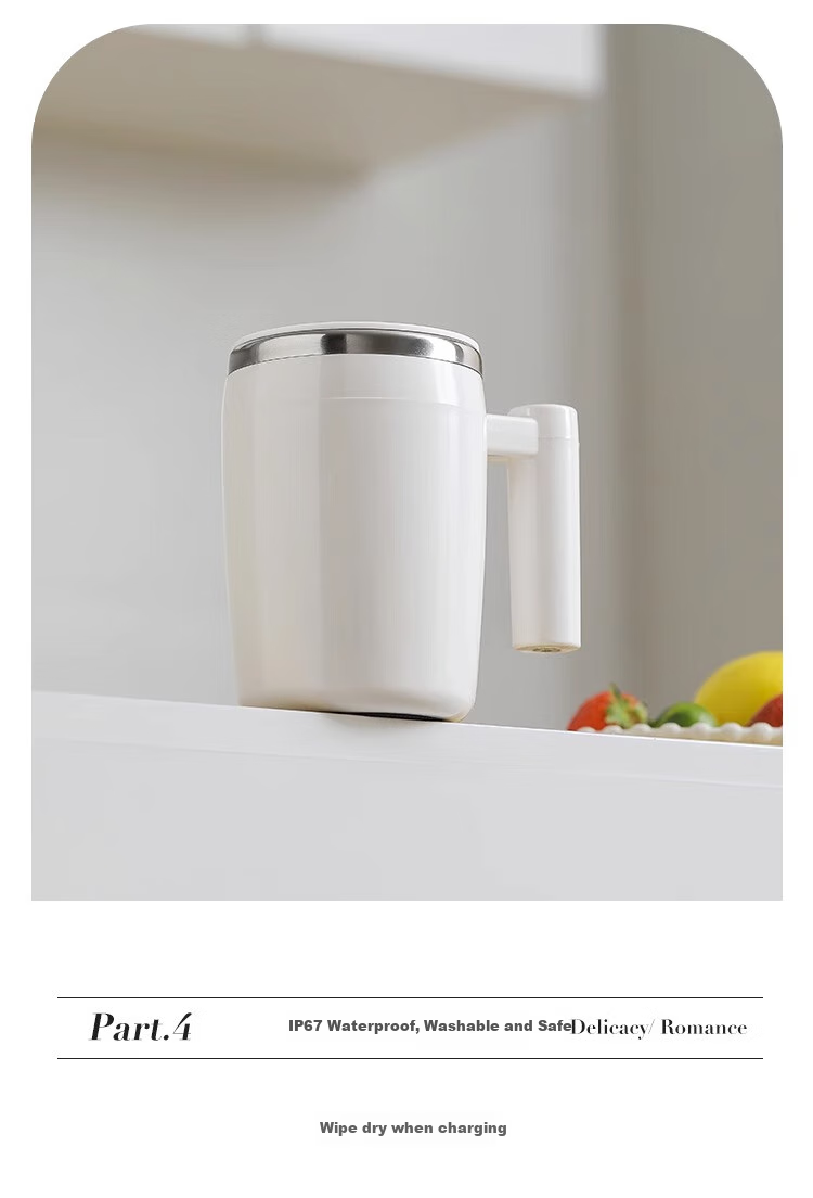ZARVYRELAXED Automatic Stirring Cup, Rechargeable Rotating Water Bottle, Electric Coffee Mug, Home Office Shaker Cup, Mug, 400ml 10