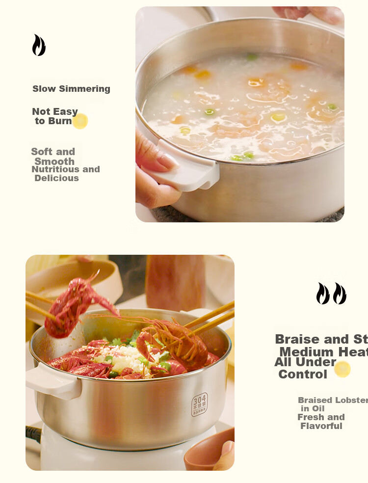 Liven Stainless Steel 0 Coating Electric Cooking Pot, Detachable Small Electric Pot, Electric Steamer, Small 1-2 Person Electric Hot Pot, Multi-Functional Pot with Steamer for Cooking And Steaming, 2L with Steamer DHG-J1851 16